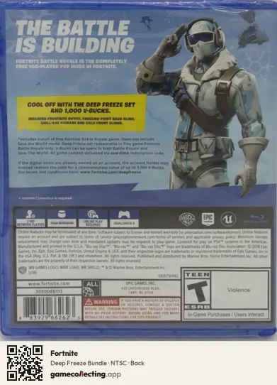 Fortnite PlayStation 4, NTSC box back