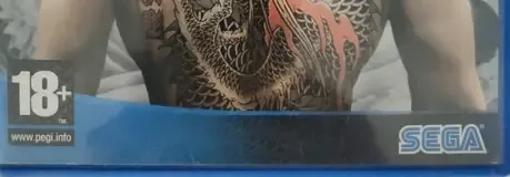 Yakuza, the PEGI square on its front