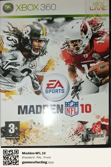 Madden NFL 10 Xbox 360, PAL box front