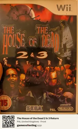The House of the Dead 2 & 3 Return Nintendo Wii, United Kingdom box front