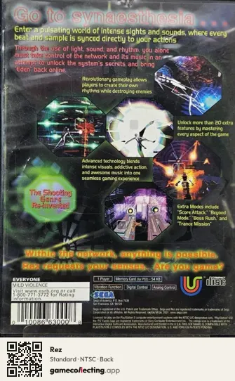 Rez PlayStation 2, NTSC box back
