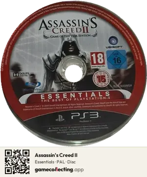 Assassin's Creed II PlayStation 3, PAL disc