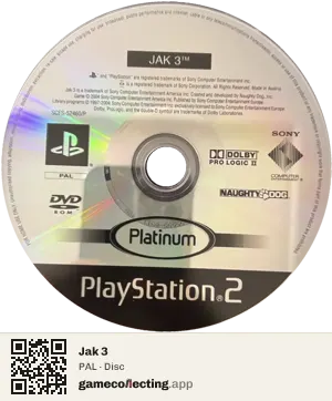 Jak 3 PlayStation 2, PAL disc