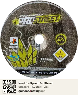 Need for Speed: ProStreet PlayStation 3, PAL disc
