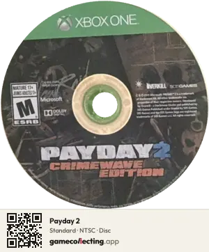 Payday 2 Xbox One, NTSC disc
