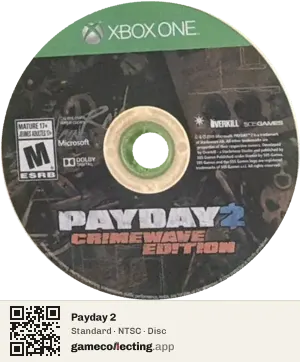 Payday 2 Xbox One, NTSC disc