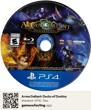 Arma Gallant: Decks of Destiny PlayStation 4, NTSC disc