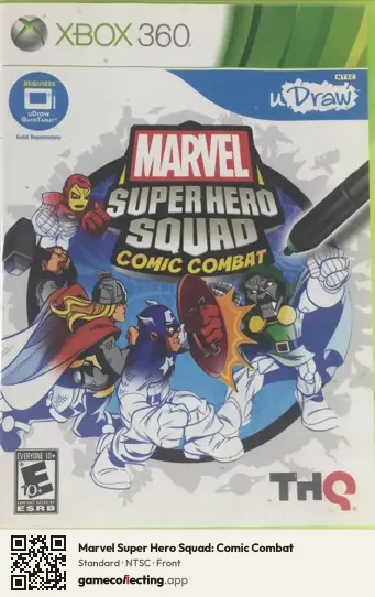 Marvel Super Hero Squad: Comic Combat Xbox 360, NTSC box front