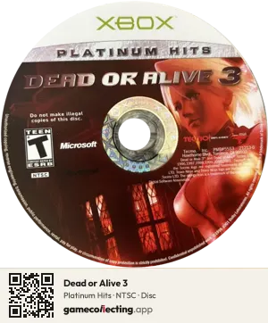 Dead or Alive 3 Xbox, NTSC disc