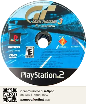 Gran Turismo 3: A-Spec PlayStation 2, NTSC disc