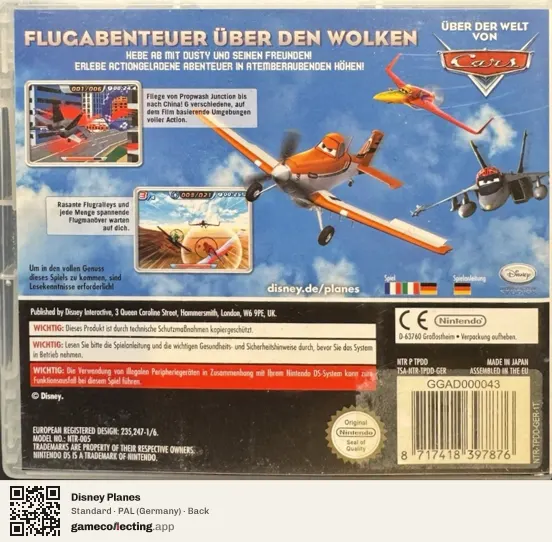 Disney Planes Nintendo DS, Germany box back