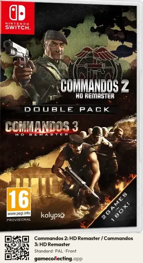 Commandos 2: HD Remaster / Commandos 3: HD Remaster Nintendo Switch, PAL box front