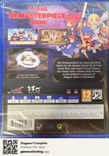 Disgaea 1 Complete PlayStation 4, PAL box back