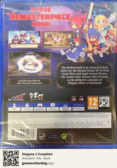 Disgaea 1 Complete PlayStation 4, PAL box back