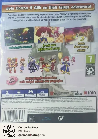 Cotton Fantasy PlayStation 4, PAL box back
