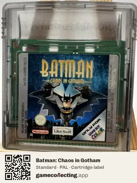 Batman: Chaos in Gotham Game Boy Color, PAL cartridge label