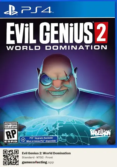 Evil Genius 2: World Domination PlayStation 4, NTSC box front