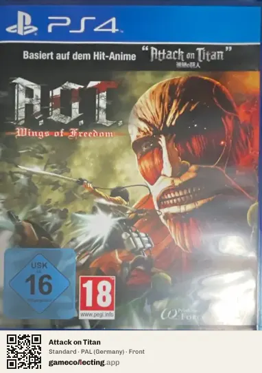 Attack on Titan PlayStation 4, Germany box front