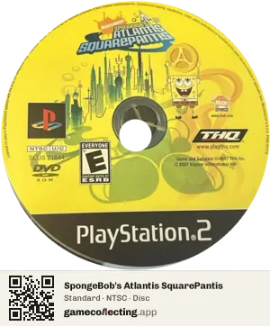SpongeBob's Atlantis SquarePantis PlayStation 2, NTSC disc