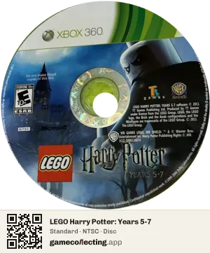 LEGO Harry Potter: Years 5-7 Xbox 360, NTSC disc