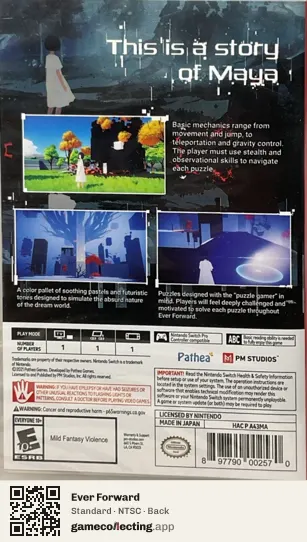 Ever Forward Nintendo Switch, NTSC box back