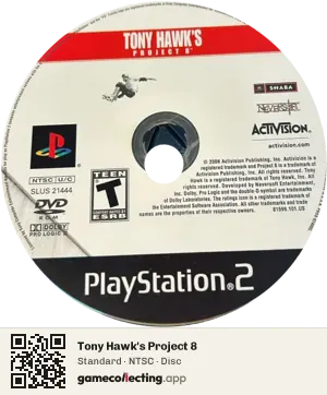 Tony Hawk's Project 8 PlayStation 2, NTSC disc