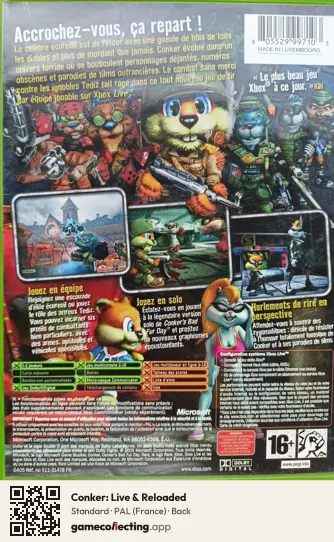 Conker: Live & Reloaded Xbox, France box back
