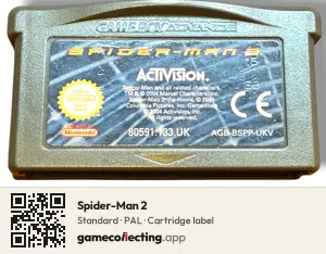 Spider-Man 2 Game Boy Advance, PAL cartridge label