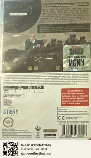 Super Trench Attack Nintendo Switch, PAL box back