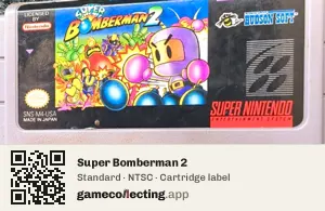 Super Bomberman 2 Super Nintendo Entertainment System, NTSC cartridge label