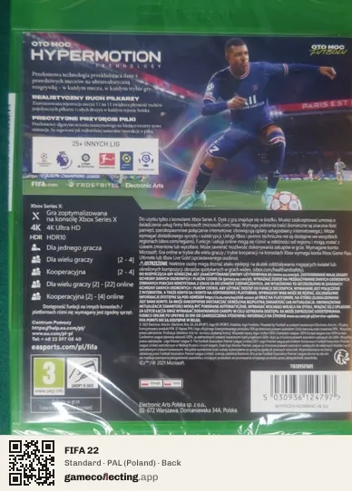 FIFA 22 Xbox Series X, Poland box back