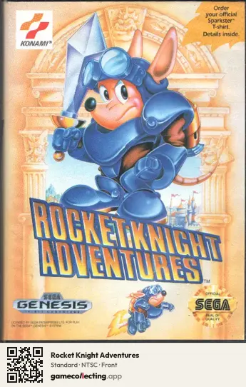 Rocket Knight Adventures Sega Mega Drive / Genesis, NTSC box front
