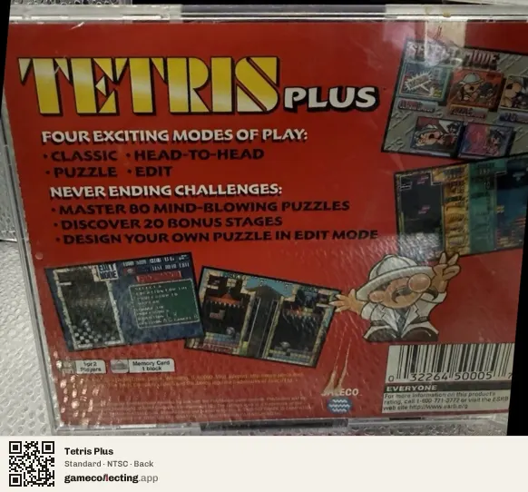 Tetris Plus PlayStation, NTSC box back