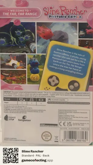 Slime Rancher Nintendo Switch, PAL box back