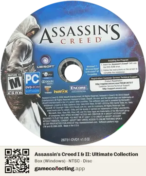 Assassin's Creed I & II: Ultimate Collection Computer, NTSC disc