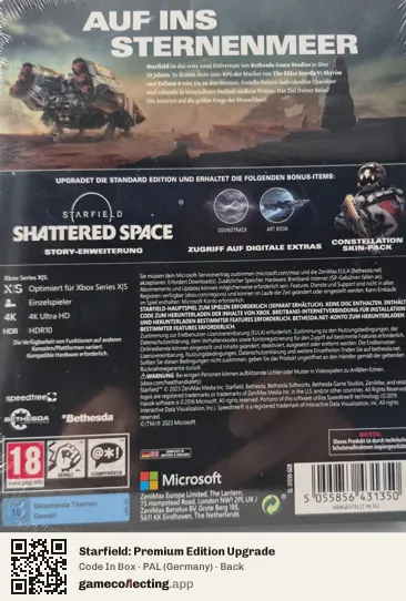 Starfield: Premium Edition Upgrade Xbox Series X, Germany box back