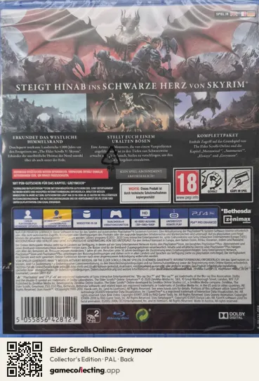 Elder Scrolls Online: Greymoor PlayStation 4, PAL box back