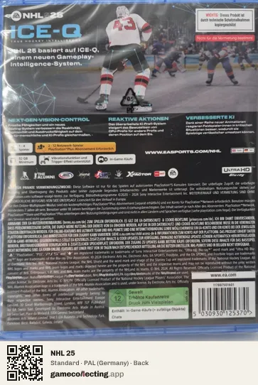 NHL 25 PlayStation 5, Germany box back