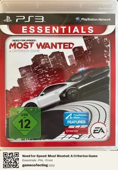 Need for Speed: Most Wanted: A Criterion Game PlayStation 3, PAL box front