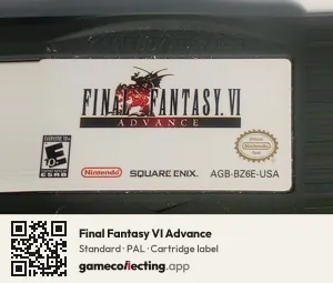Final Fantasy VI Advance Game Boy Advance, PAL cartridge label