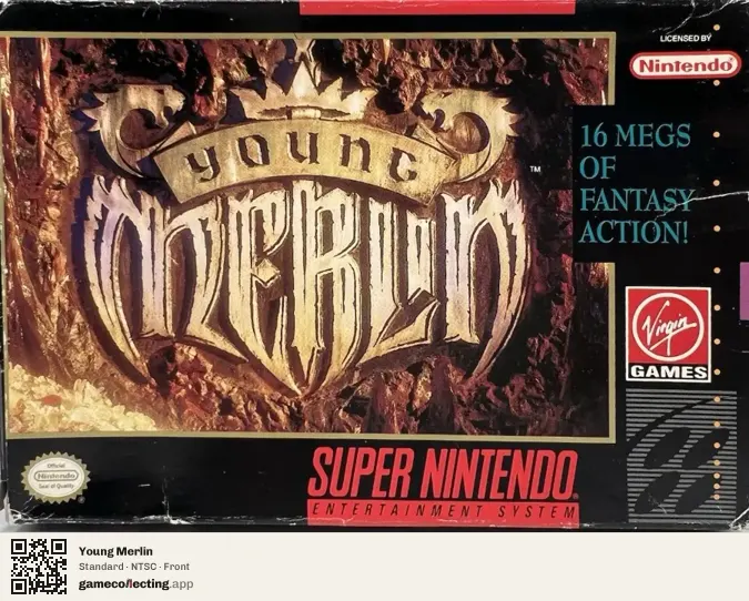 Young Merlin Super Nintendo Entertainment System, NTSC box front