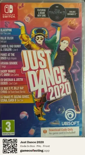 Just Dance 2020 Nintendo Switch, PAL box front