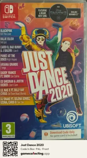 Just Dance 2020 Nintendo Switch, PAL box front