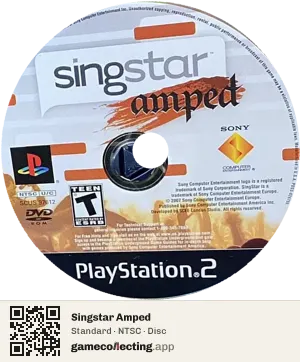 Singstar Amped PlayStation 2, NTSC disc