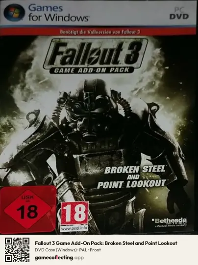 Fallout 3 Game Add-On Pack: Broken Steel and Point Lookout Computer, PAL box front