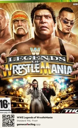 WWE Legends of WrestleMania Xbox 360, PAL box front