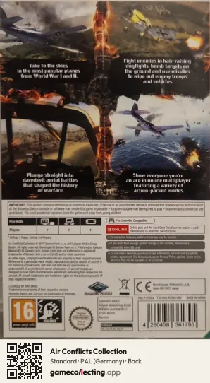 Air Conflicts Collection Nintendo Switch, Germany box back