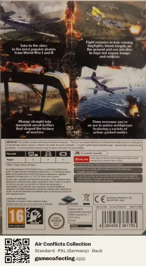 Air Conflicts Collection Nintendo Switch, Germany box back