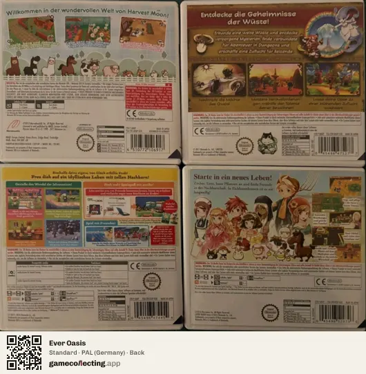 Ever Oasis Nintendo 3DS, Germany box back
