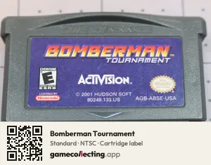 Bomberman Tournament Game Boy Advance, NTSC cartridge label